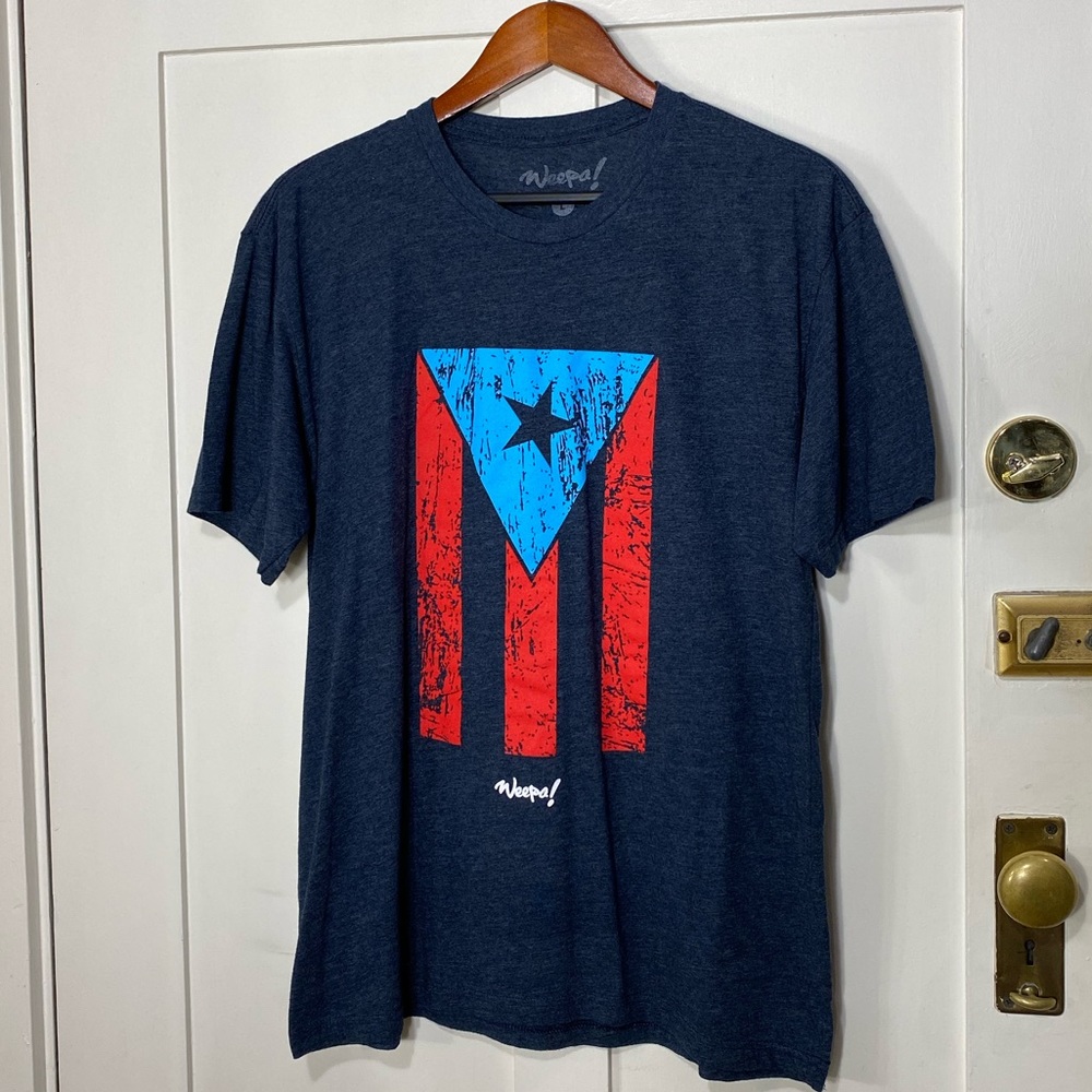 Men's Navy Blue Puerto Rico Flag T-Shirt
